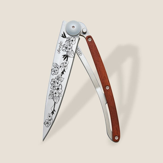 Deejo Tattoo Cherry Blossom coralwood Schließmesser