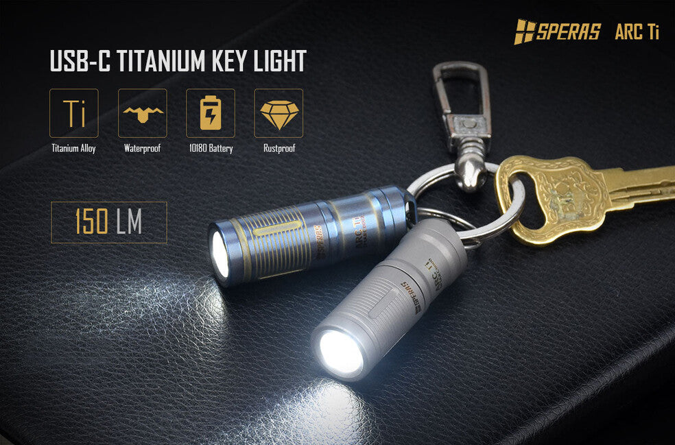 Speras ARC Ti Titanium Schlüsseltaschenlampe, blau