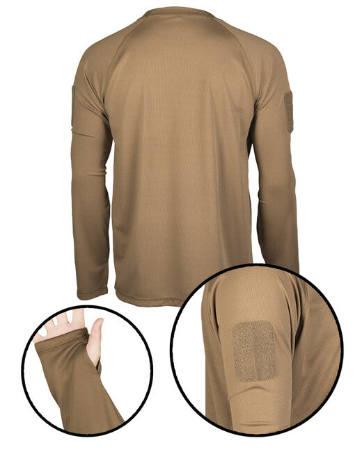 Mil-Tec Taktisches schnell trocknendes Langarmshirt, dark coyote
