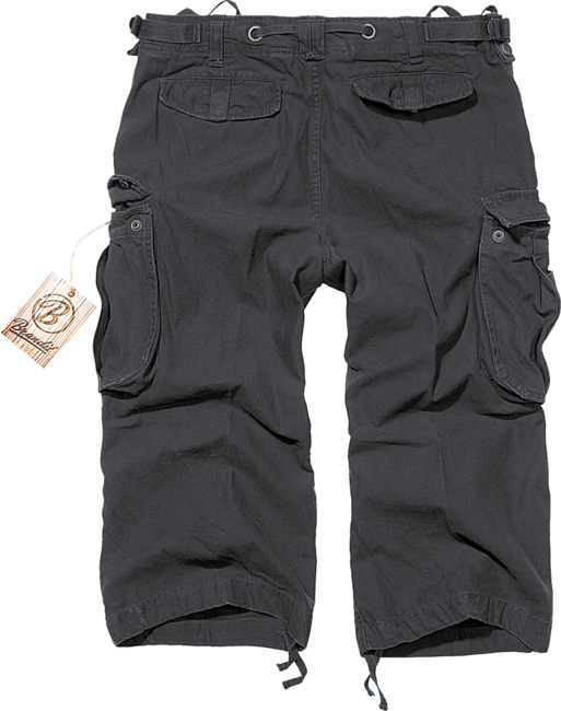 Brandit Vintage Industry 3/4 shorts, schwarz
