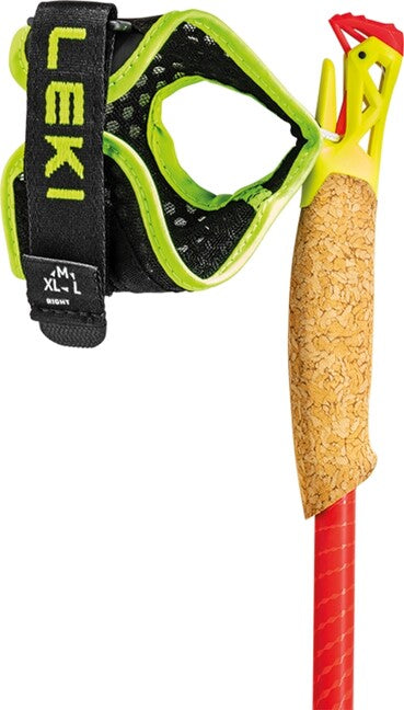 LEKI Ultratrail FX.One Superlite Trail Running Poles, Bright Red-Neon Yellow-Natural Carbon