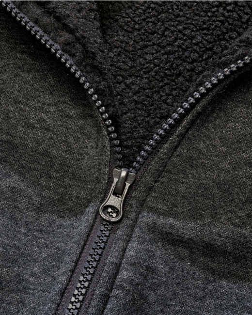 Brandit Sweatjacket herren Kapuzenpullover mit warmem Futter, schwarz melange
