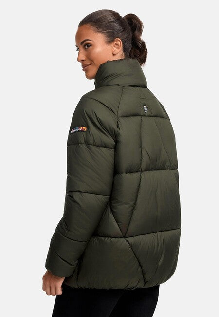 Navahoo Schokolinaa damen kurze winterjacke, oliv