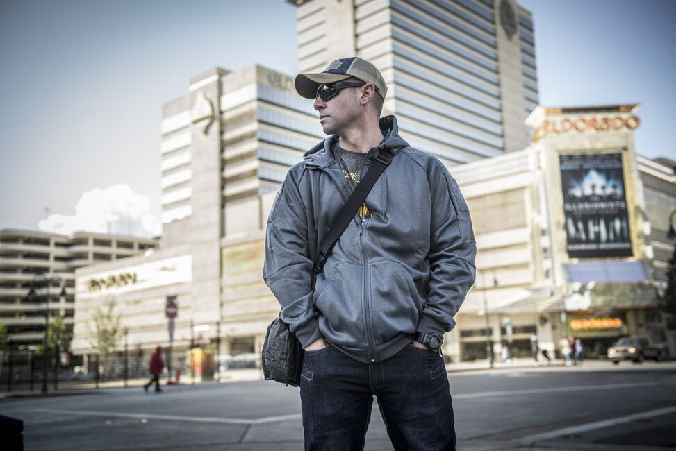 Helikon-Tex Urban Tactical Hoodie Full Zip, Melange Black-Grey