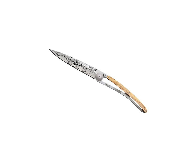 Deejo Tattoo Terra Incognita Folding Knife, Wood