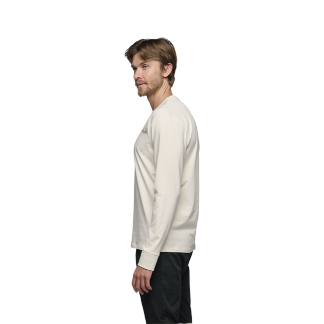Black Diamond Heritage Wordmark herren langarm-T-shirt, off white