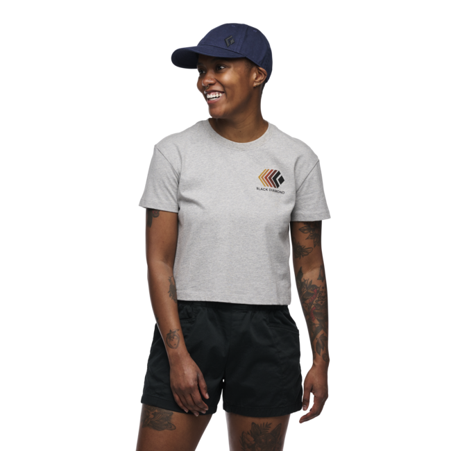 Black Diamond Faded damen-Kurzarm-T-shirt, Nickel Heather