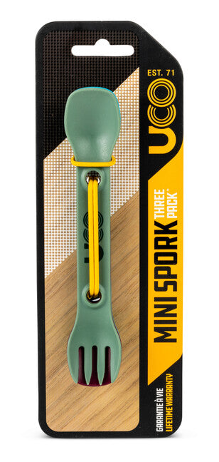 UCO Mini Spork σετ μαχαιροπίρουνων 3 τεμάχια, πράσινο, μωβ, μπλε