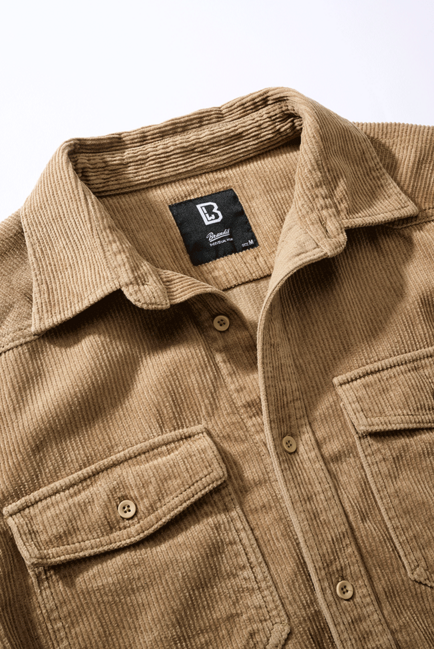 Brandit Corduroy Classic Πουκάμισο με Μακριά Μανίκια, Καμηλό