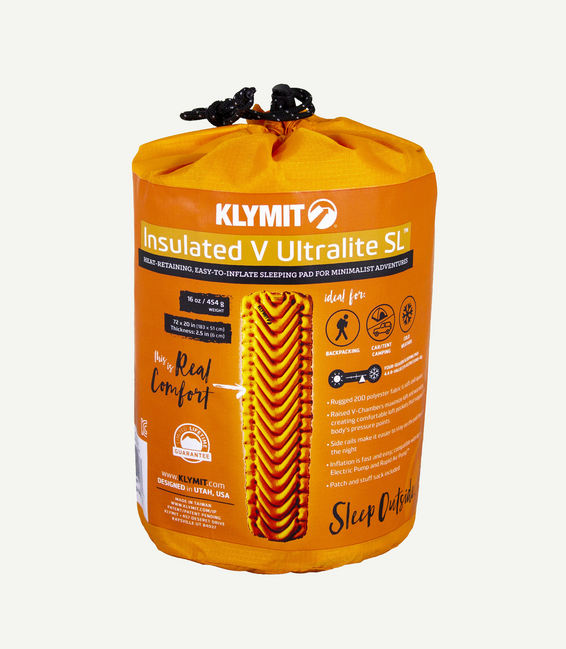 Klymit Ultralite SL Μονωμένο Χαλάκι Ύπνου V, πορτοκαλί