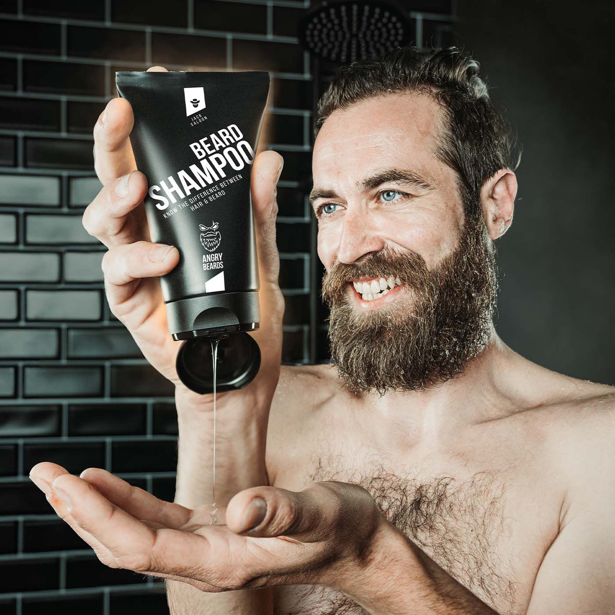 ANGRY BEARDS Jack Saloon šampón na bradu a fúzy, 150 ml