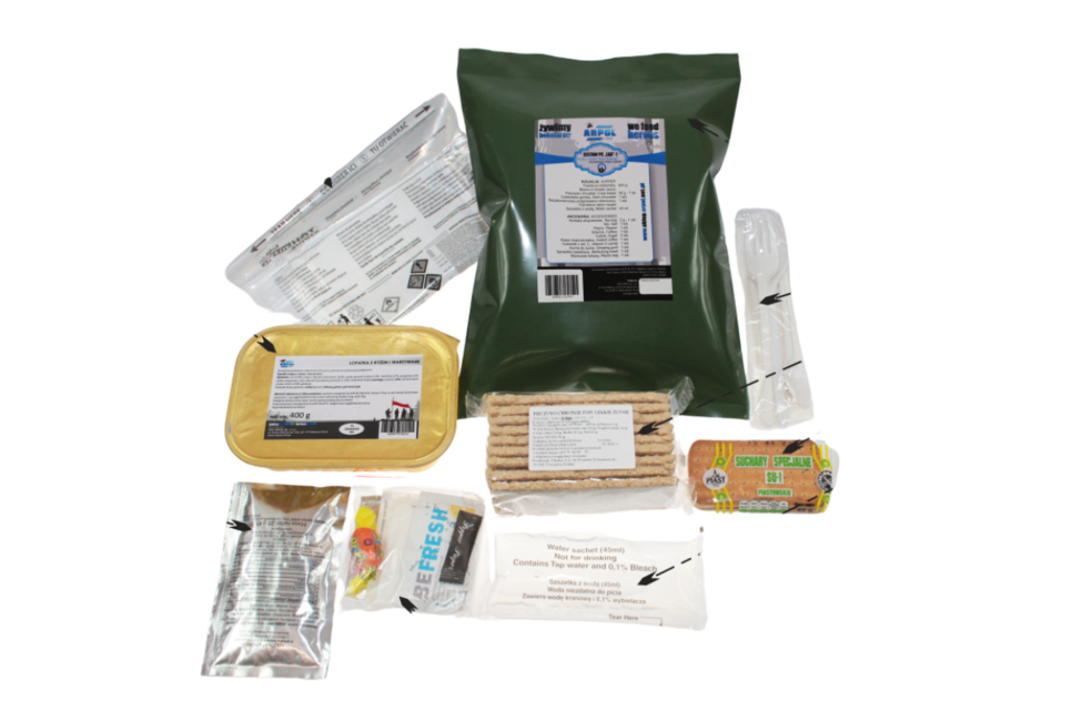 Arpol Offroad3 Lebensmittelration MRE Nudeln mit Kohl