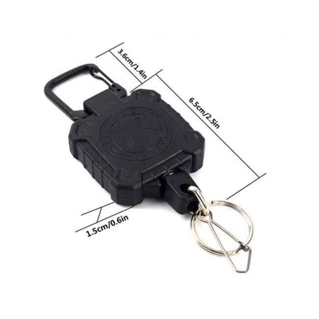 Leguon Keyhex Karabiner mit Stahlseil für Schlüssel, schwarz