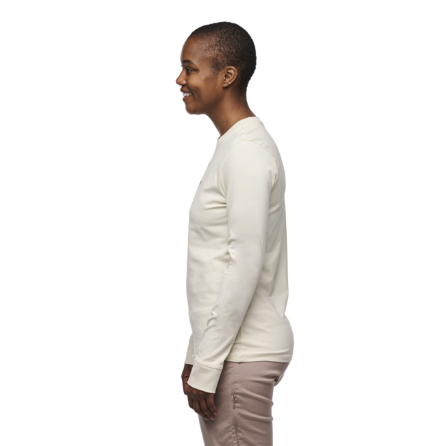 Black Diamond Women's Heritage Wordmark Long Sleeve T-Shirt, Off White