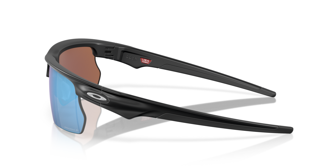 Oakley BISPHAERA Sunglasses, Matte Black Frame, Prizm Deep Water Polarized Lenses, 68
