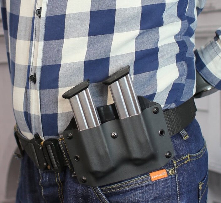 Falco Kydex Vertical Holster F902 2021 for Two Glock 19 Magazines, Black Right