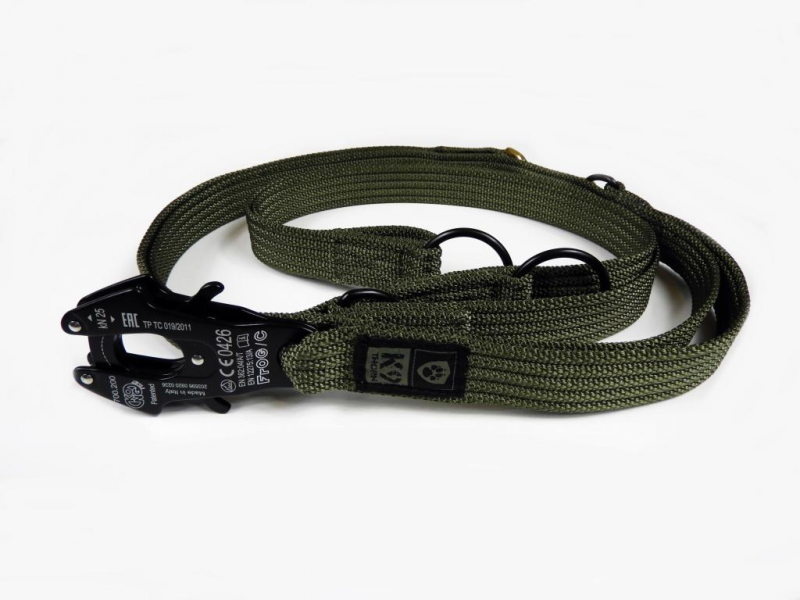 K9 Thorn Double-Sided Leash with Carabiner Kong Frog, Black, 255cm