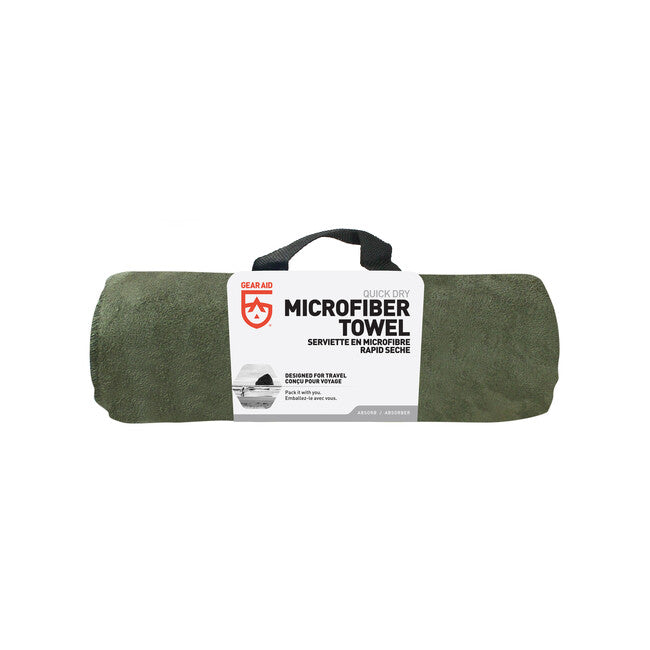 GearAid Microfiber Towel mikrofaser-handtücher mit antibakterieller behandlung und netztasche 75 x 120 cm moss