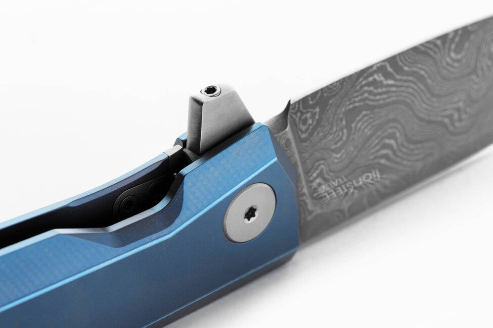 Lionsteel MYTO MT01D BL Luxury Folding Knife, Solid Titanium Handle