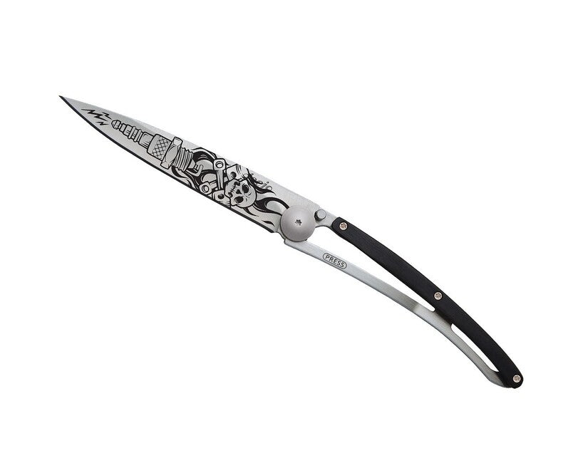 Deejo Tattoo Biker Αναδιπλούμενο Μαχαίρι Ebony Wood