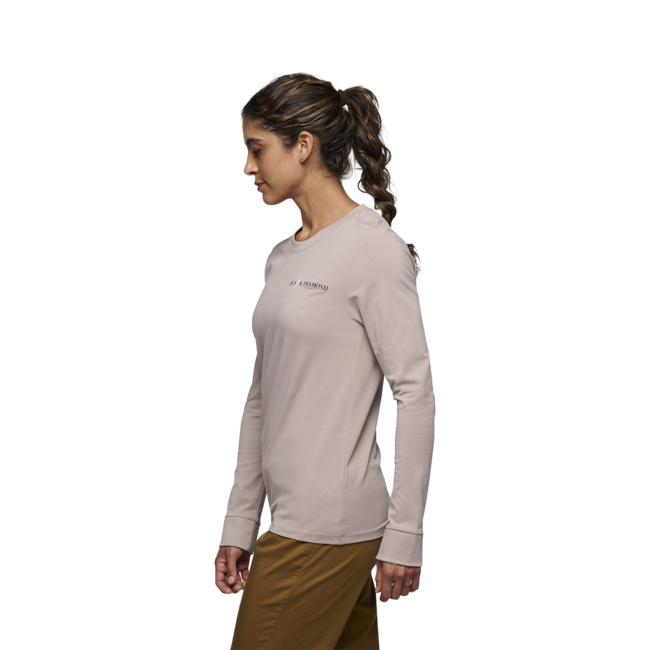 Black Diamond Heritage Wordmark damen-Langarm-T-shirt, blasslila