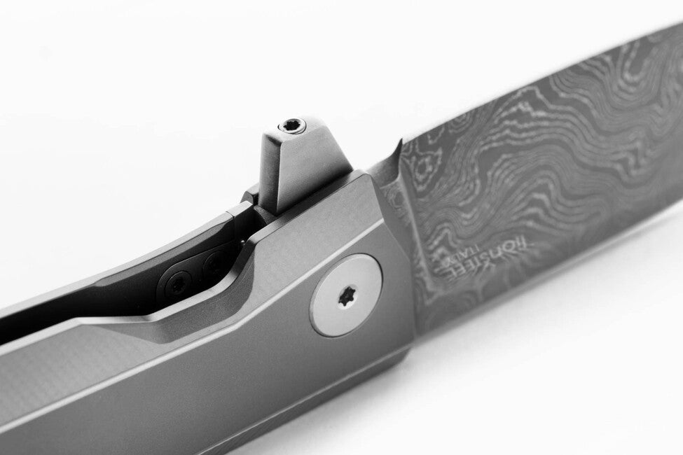 Lionsteel MYTO MT01D Luxury Folding Knife, Titanium Handle, Grey