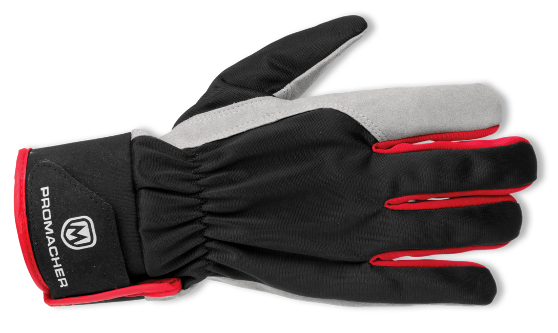 BENNON CARPOS VELCRO Protective Gloves, Grey/Orange (12 pcs)