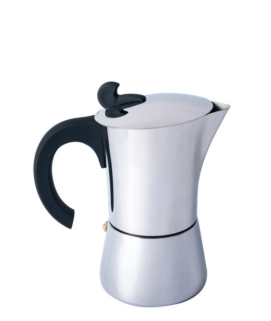 BasicNature Edelstahl Espresso-Kaffeemaschine für 2 Tassen