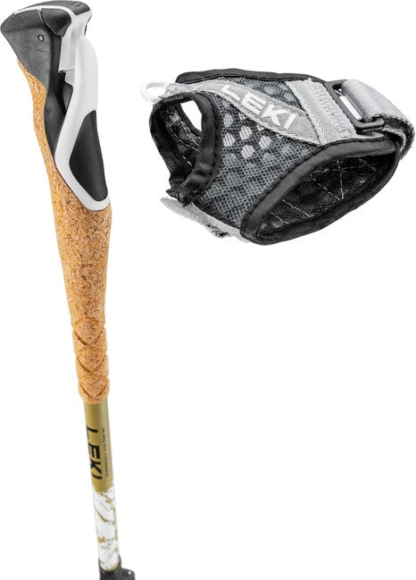 LEKI Cross Trail TA Trekking Poles, White-Brown-Black, 100-135 cm