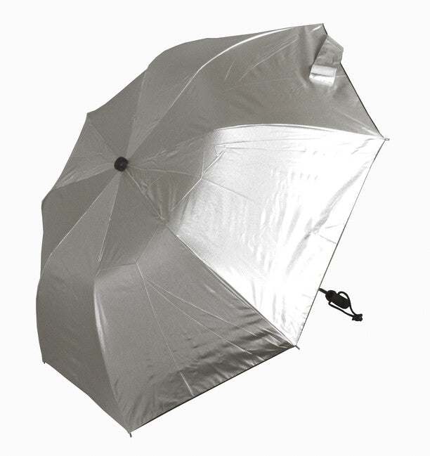 EuroSchirm Telescope Handsfree UV Telescopic Trekking Umbrella with Backpack Attachment, Silver