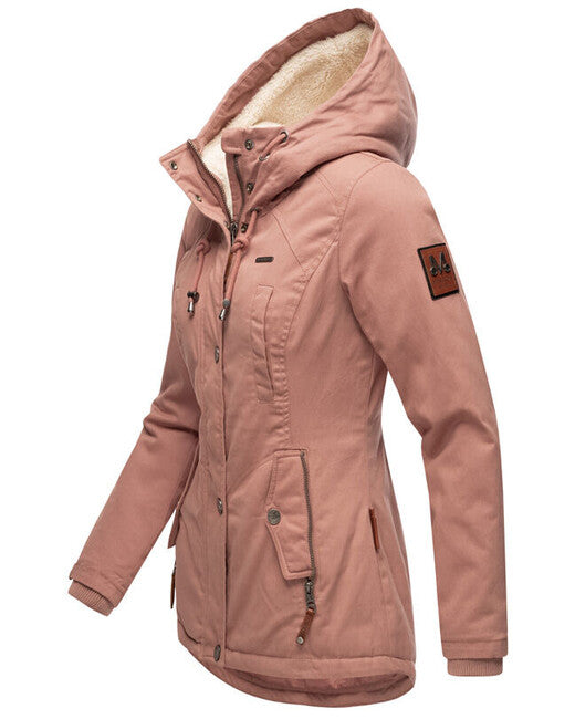 Marikoo Bikoo damen winterparka mit kapuze, terracotta