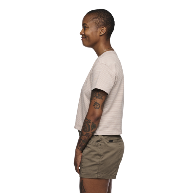 Black Diamond Women's T-Shirt BD Stripe, Off White-Pale Mauve