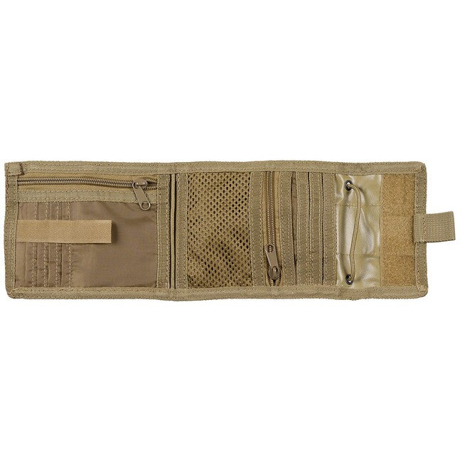 MFH Neck Wallet with Cord, Coyote Tan
