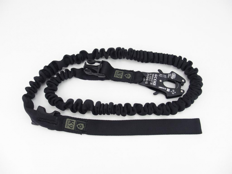 K9 Thorn Leash with Shock Absorber and Carabiner Kong Frog, Black, M