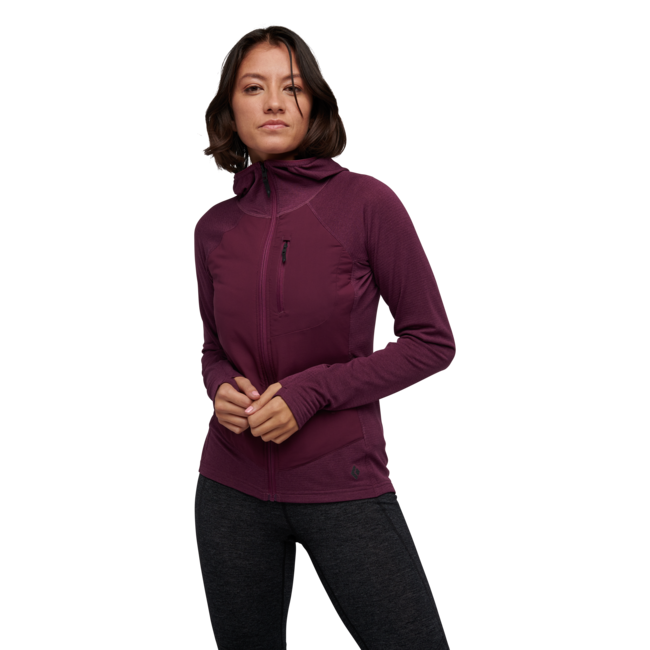 Black Diamond Coefficient LT Hybrid damen-Hybrid-Sweatshirt, brombeere
