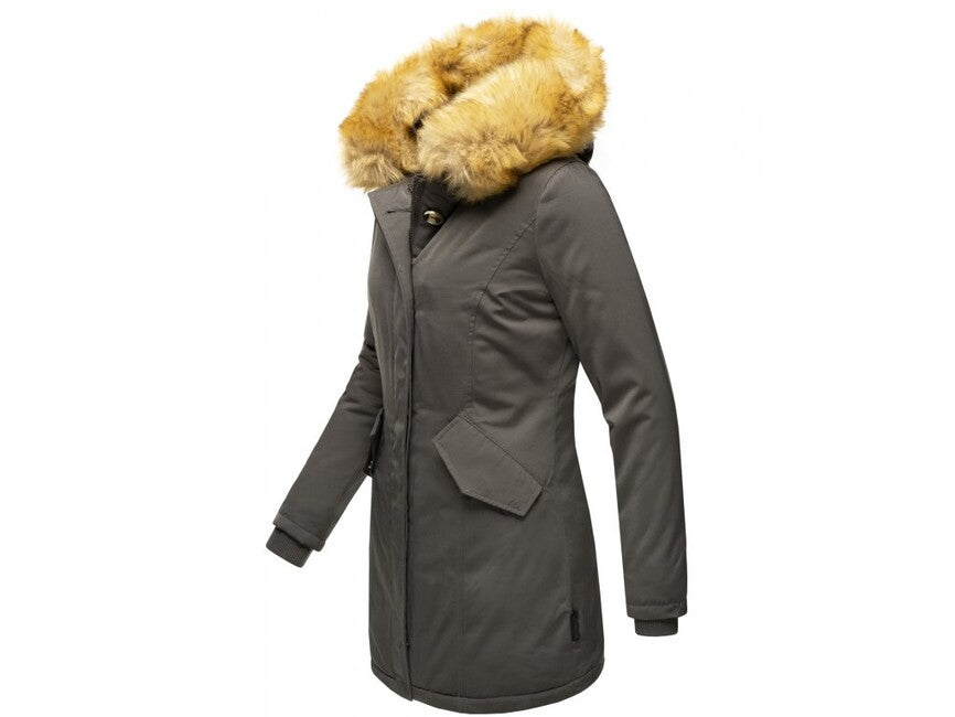 Marikoo Karmaa damen-Winterjacke mit Kapuze, anthrazit