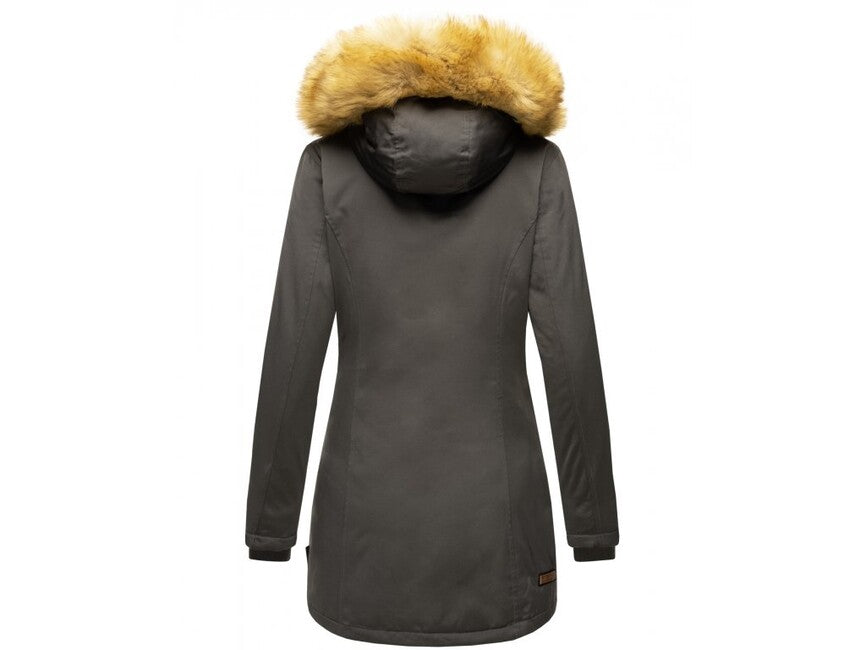 Marikoo Karmaa damen-Winterjacke mit Kapuze, anthrazit
