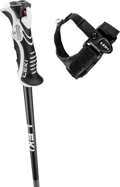 LEKI Bold Lite S Ski Poles, Dark Anthracite/Black/Light Blue