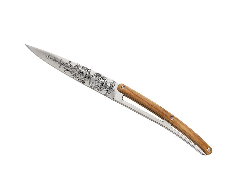Deejo Tattoo Grand Siecle Steak Knife Set 6pcs, Polished Finish, Olive Wood
