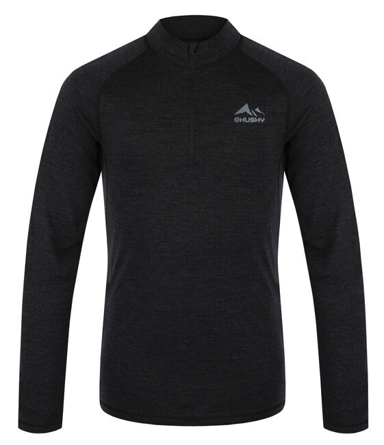 HUSKY termopradlo Merino T-Shirt dl Merow Zips M, schwarz