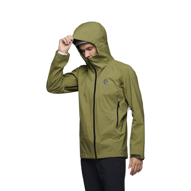 Black Diamond Highline Stretch Shell men's waterproof jacket, crag green