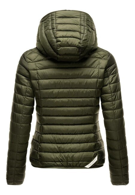 Navahoo Ich bin Hübsch damen Übergangsjacke mit Kapuze, Olivgrün