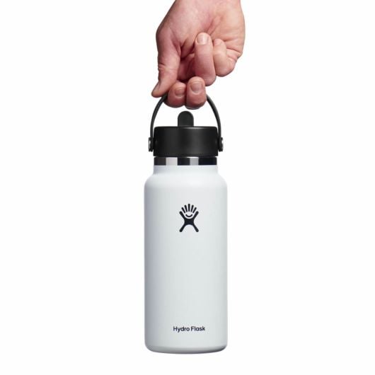 Hydro Flask Wide Flex Straw Cap Breite Thermosflasche mit Mundstück 32 OZ, weiß