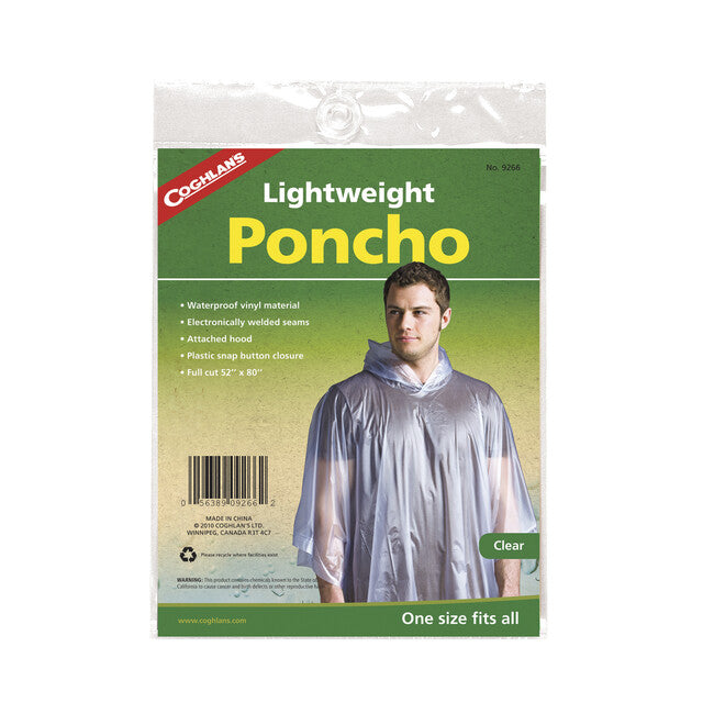 Coghlans Lightweight Poncho, Clear