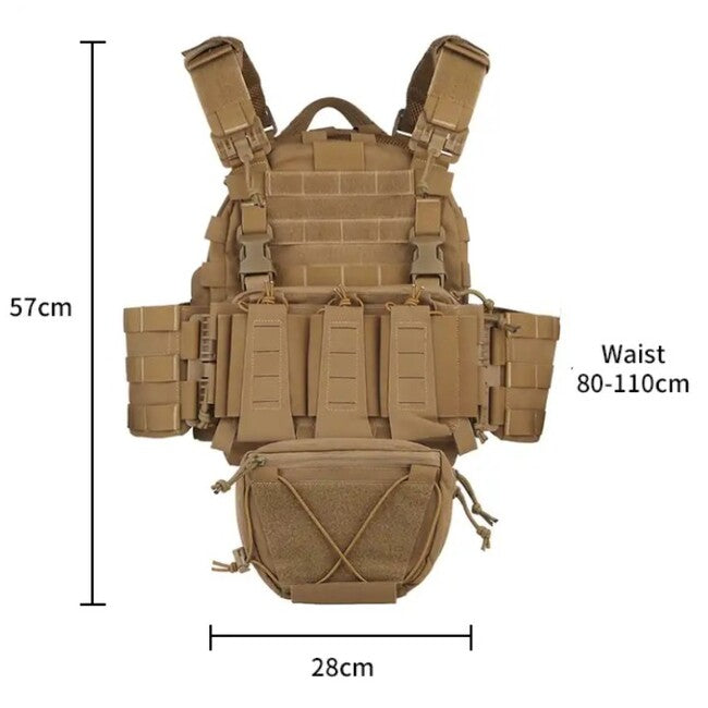 DRAGOWA Tactical Raven Tactical Vest, Coyote
