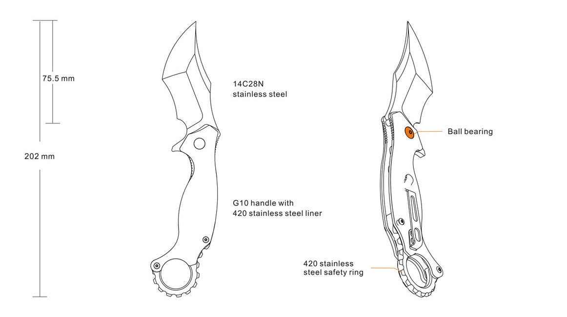 Ruike Knife P881, Black