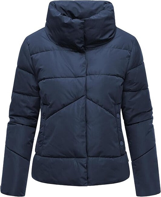 Marikoo Jalliaa damen kurze Winterjacke mit hohem kragen, navy blue