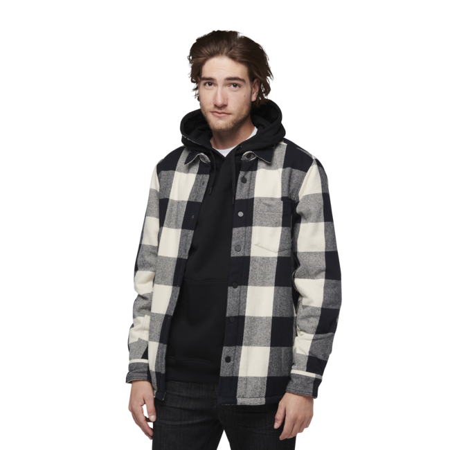 Black Diamond Project Lined Flannel Men's Shirt, Black-Off White Plaid