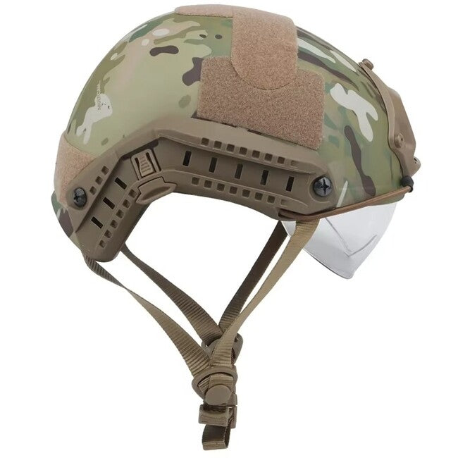 DRAGOWA Tactical Fast MH taktischer Helm mit Brille Charger, Coyote (ohne Zertifizierung)