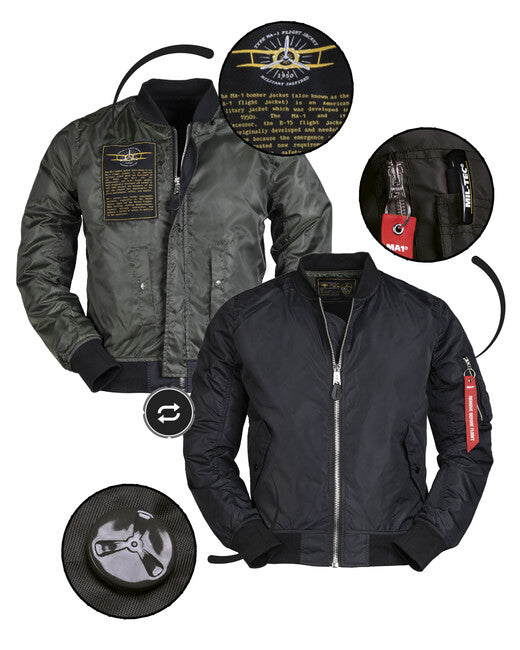 Mil-Tec Us Ma1® Fliegerjacke Summer Schwarz